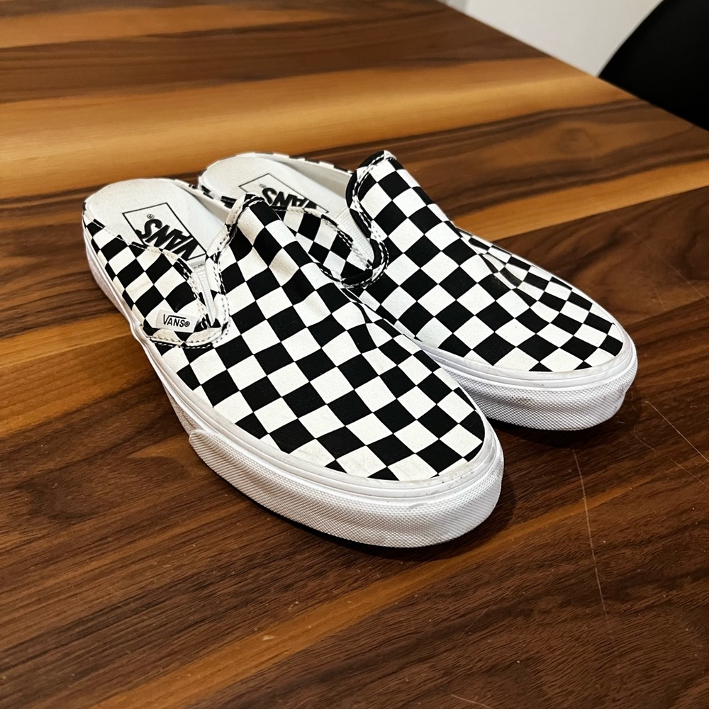Checkered Vans mule